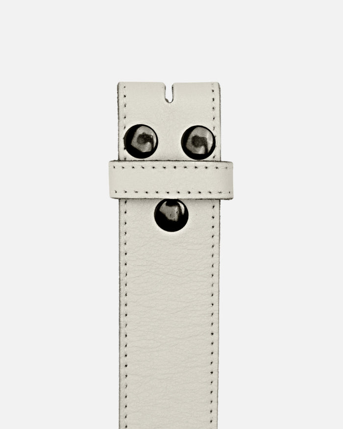 Lia | Off White Soft Leather Belt Strap