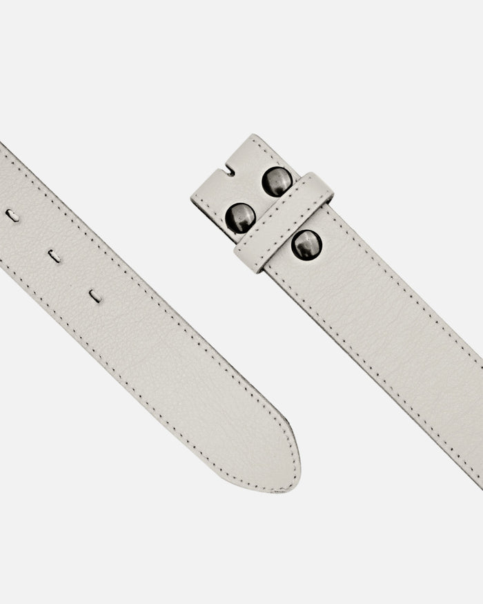 Lia | Off White Soft Leather Belt Strap