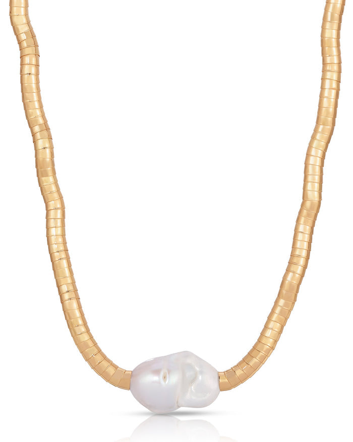Liquid Gold and Pearl Choker