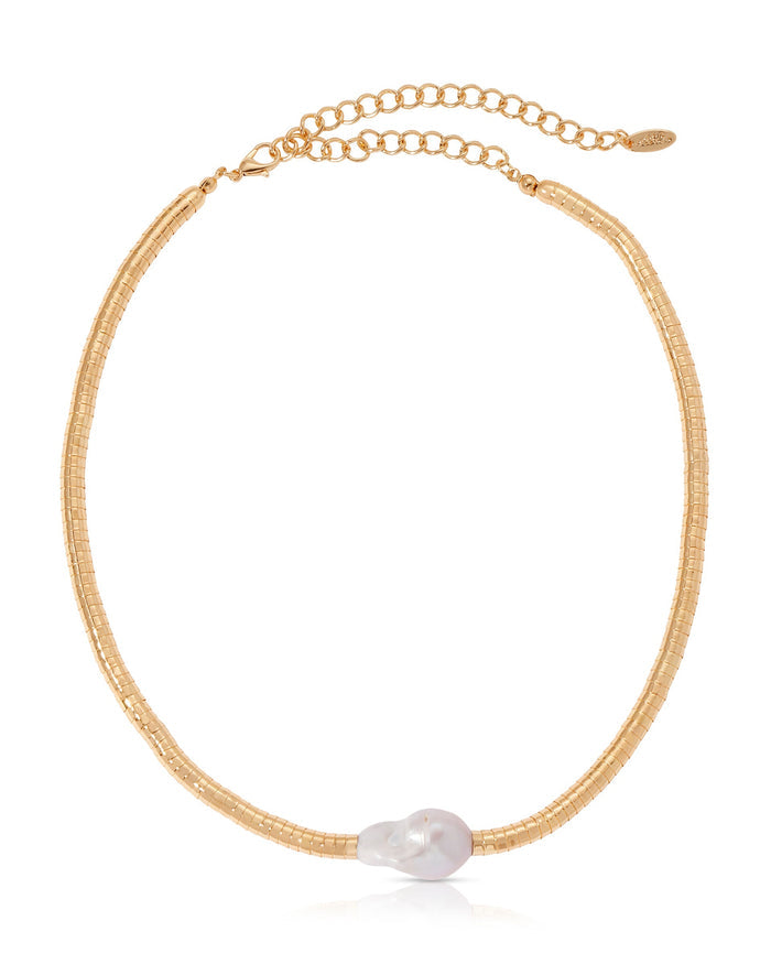 Liquid Gold and Pearl Choker