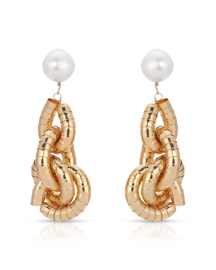 Liquid Gold Pearl Drop Earrings