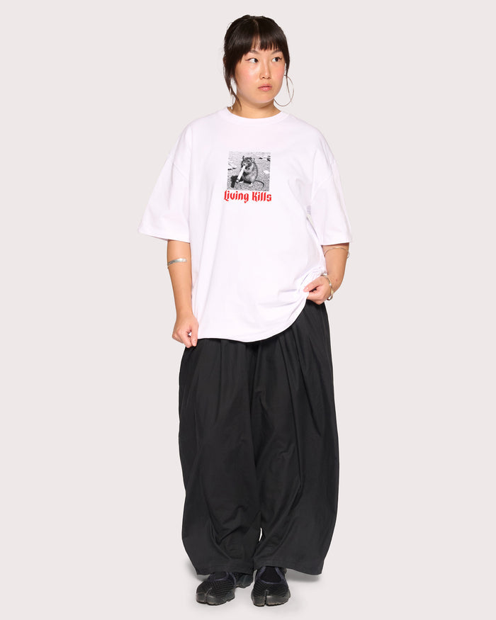 Living Kills White Oversized Tee