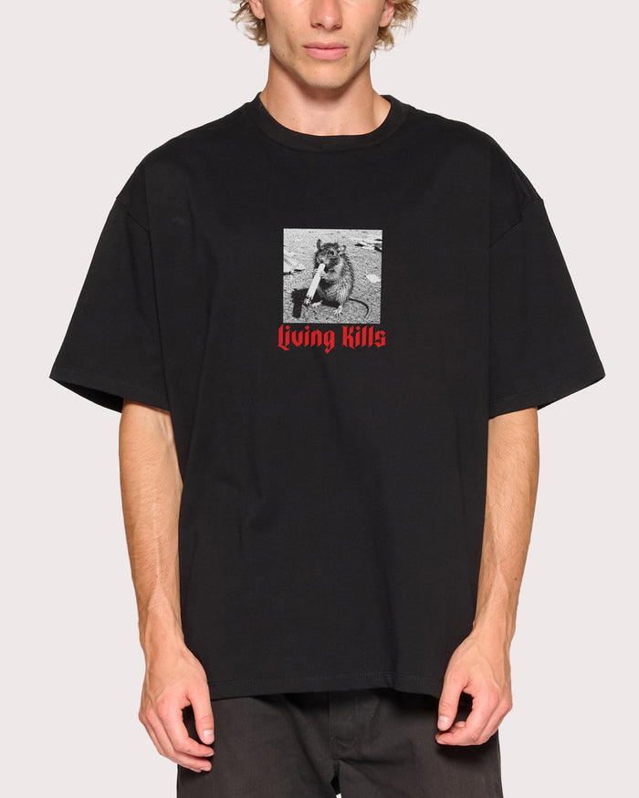 Living Kills Black Oversized Tee