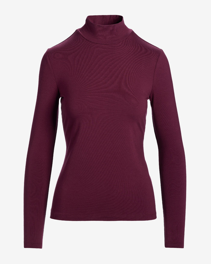 Long Sleeve Layering Turtleneck Black Cherry