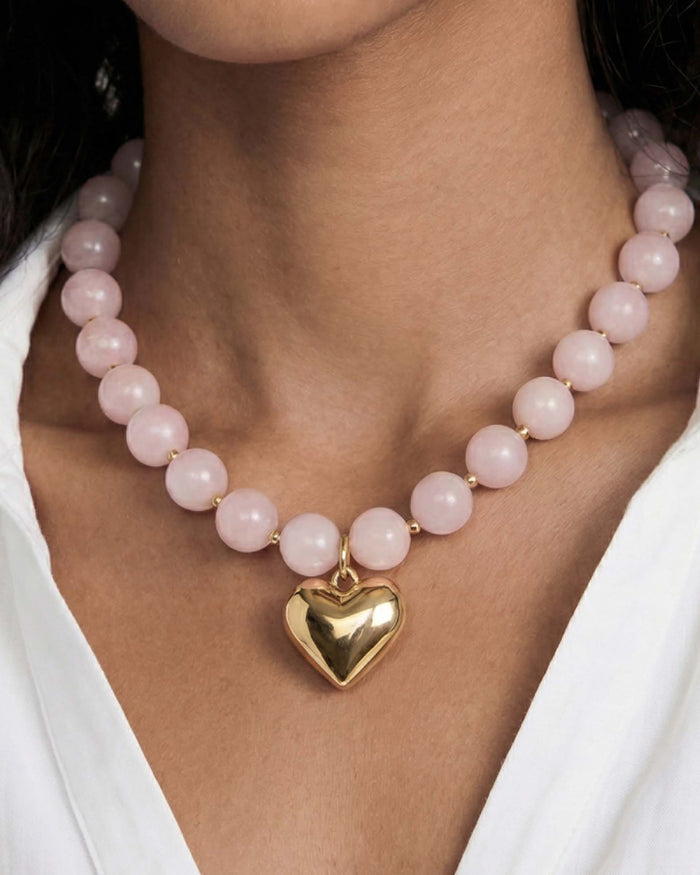Luck and Love Rose Heart Necklace