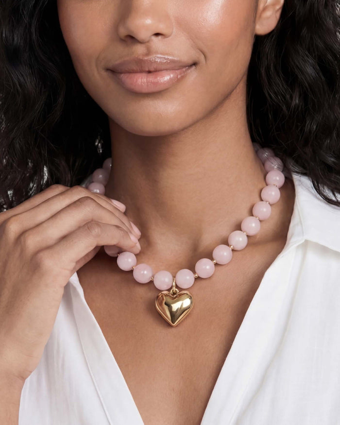 Luck and Love Rose Heart Necklace