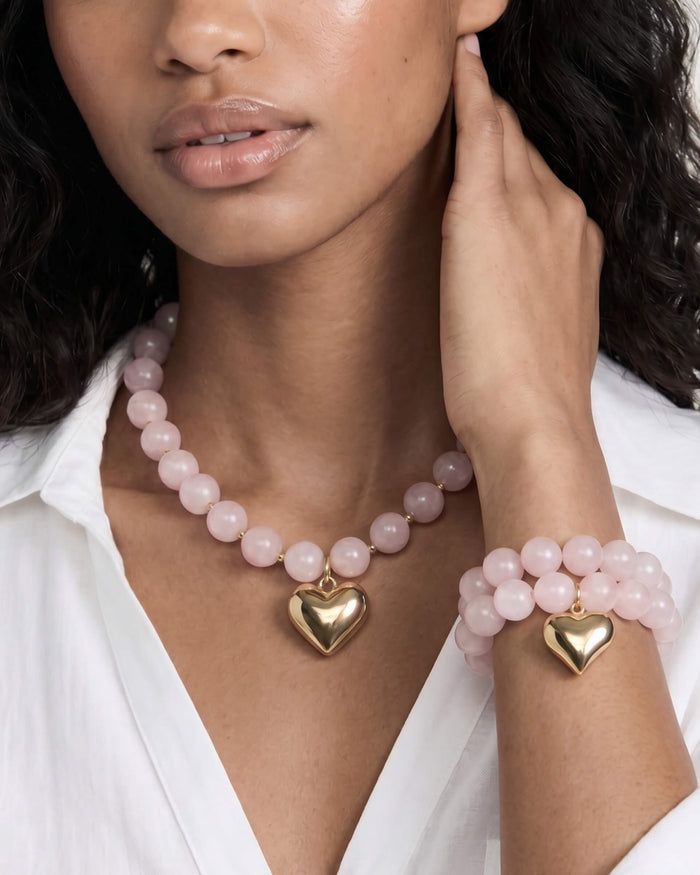 Luck and Love Rose Heart Necklace