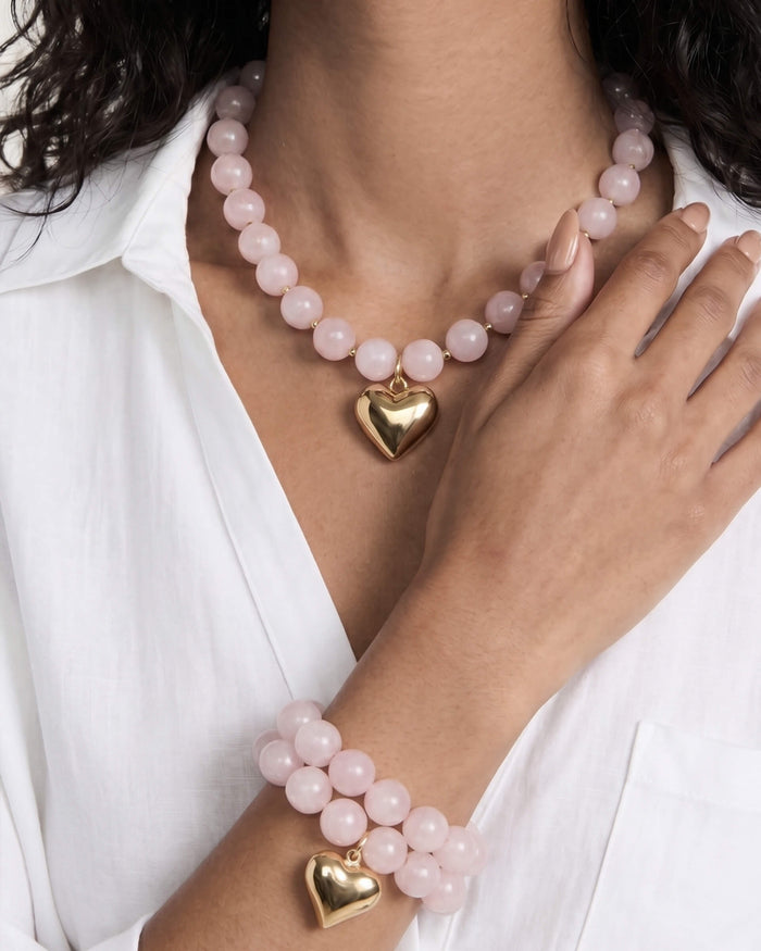Luck and Love Rose Heart Necklace