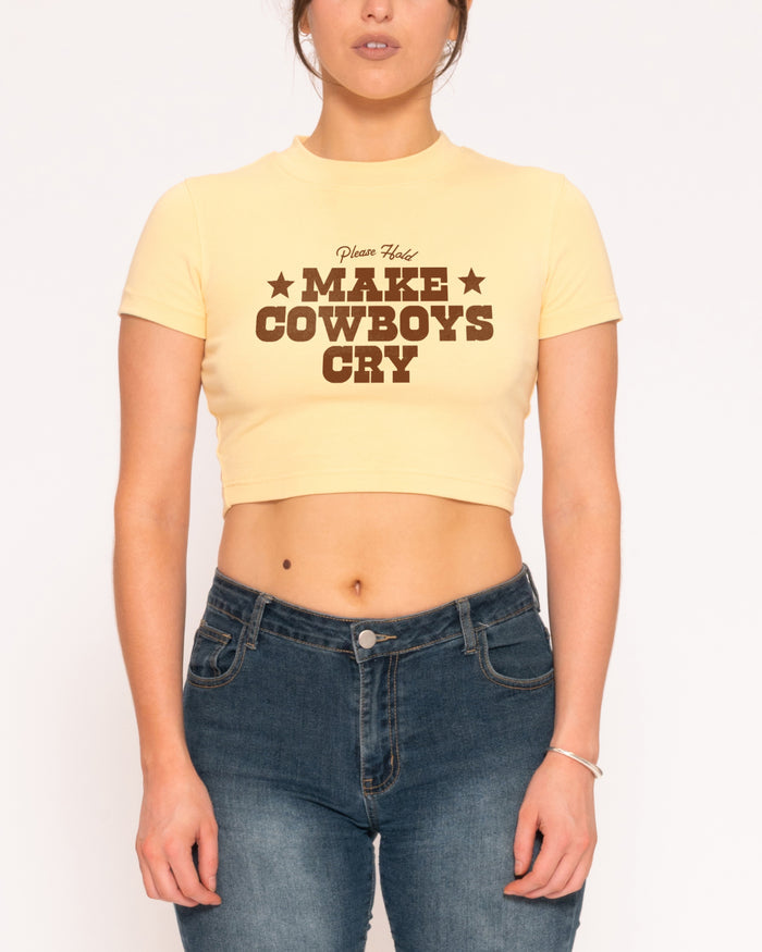Make Cowboys Cry Yellow Baby Tee