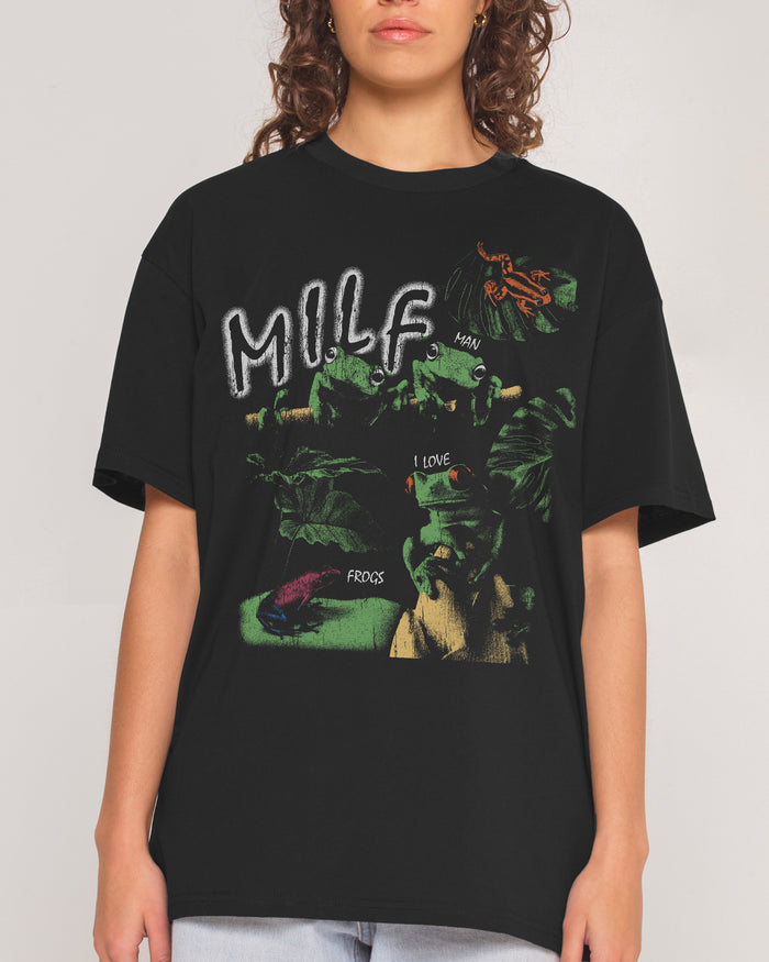 Man I Love Frogs Jungle Edition Black T-Shirt