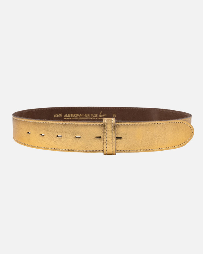 Marcella | Gold Metallic Leather Belt Strap