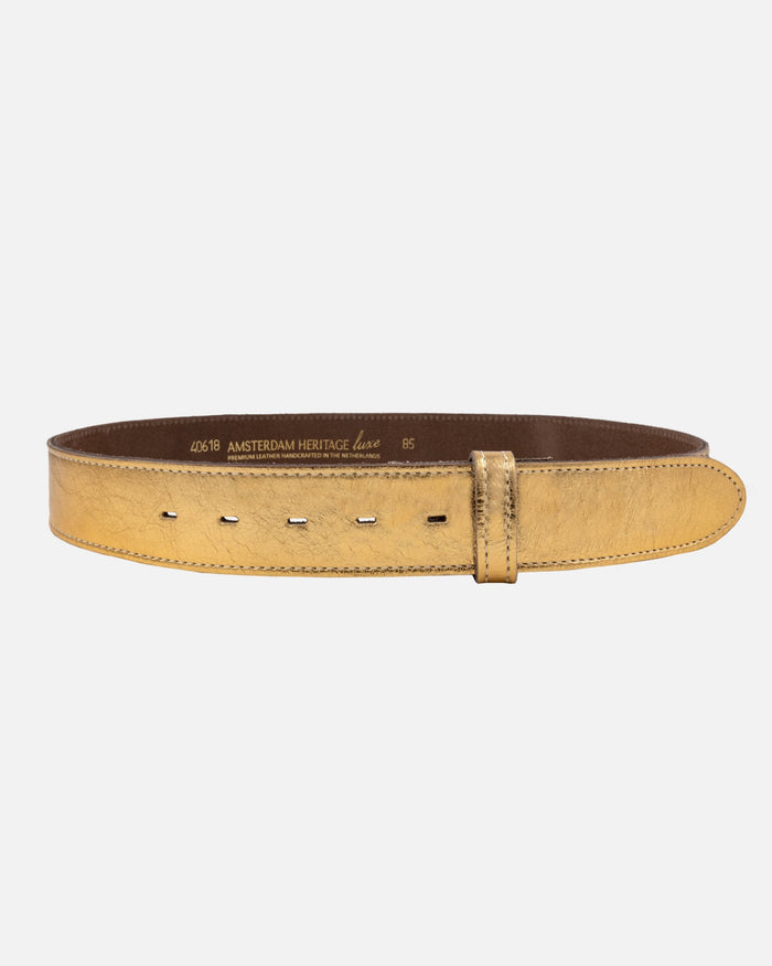 Marcella | Gold Metallic Leather Belt Strap