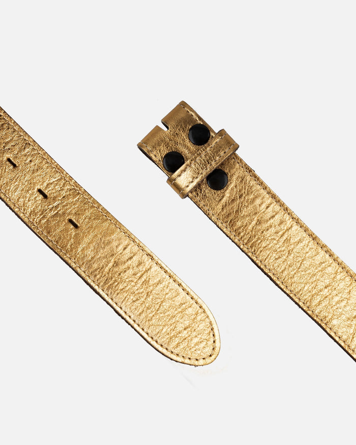 Marcella | Gold Metallic Leather Belt Strap