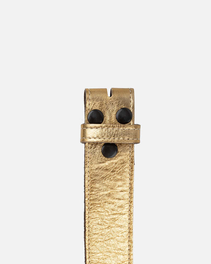 Marcella | Gold Metallic Leather Belt Strap