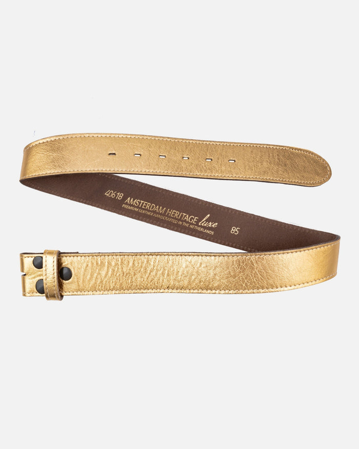 Marcella | Gold Metallic Leather Belt Strap