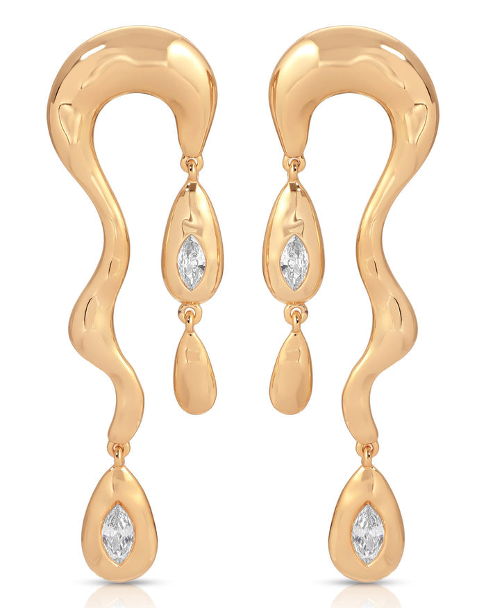 Melting Metal Dangle Earrings