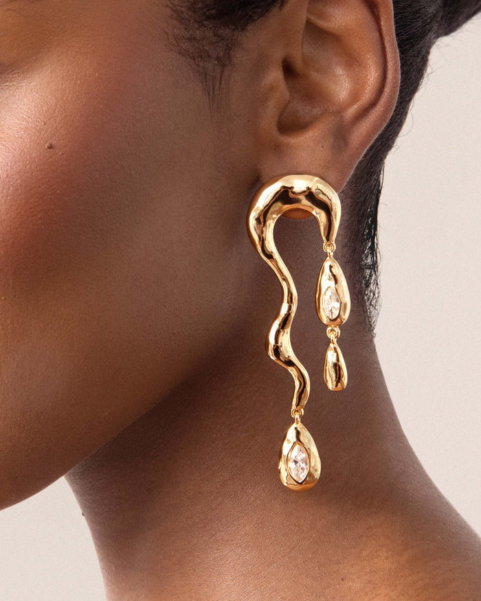 Melting Metal Dangle Earrings