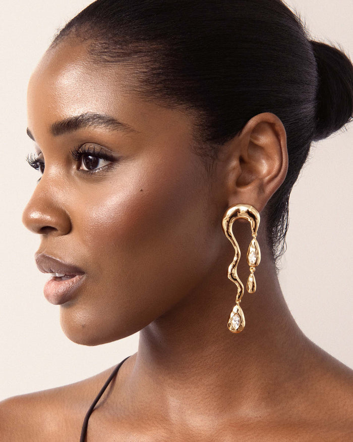 Melting Metal Dangle Earrings