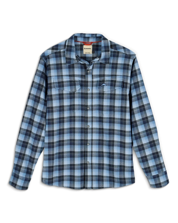 11896-1354-Ms-Gallatin-Flannel-LS-Shirt-Pinboard-F25-Front Kennebec Plaid: Steel Blue