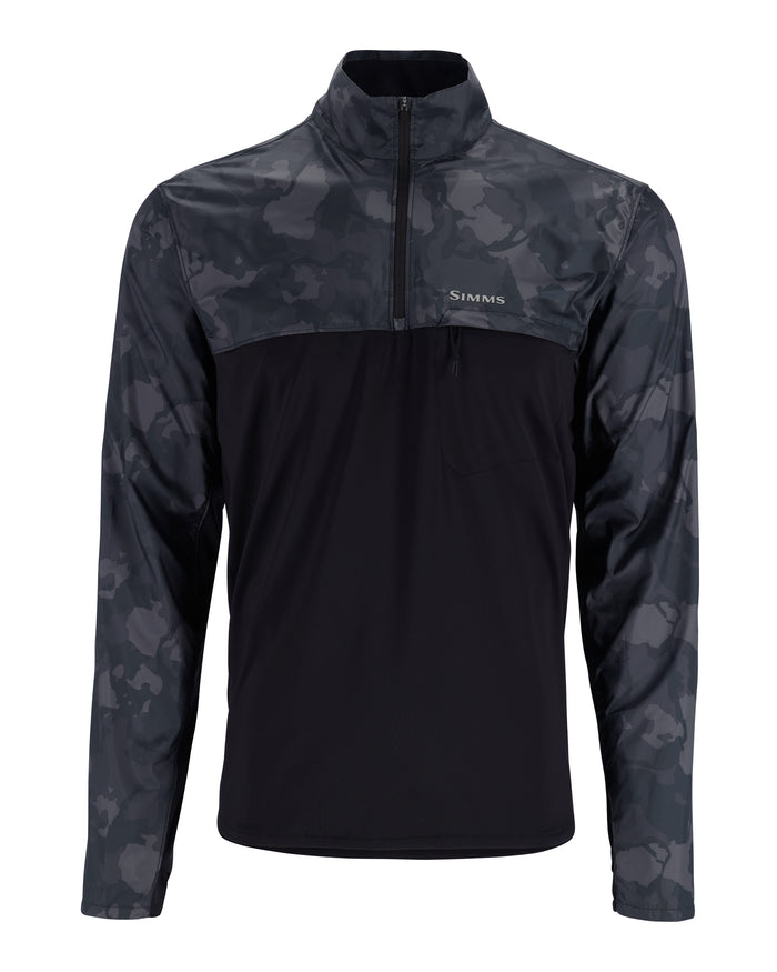 13714-1030-solar-flex-wind-half-zip-shirt-mannequin-s23-front Black/Regiment Camo Carbon