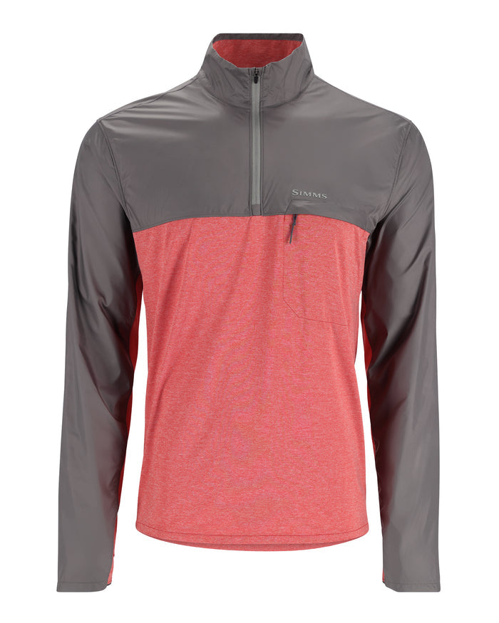 13714-2082-solar-flex-wind-half-zip-shirt-mannequin-s23-front Cutty Red Htr/Steel