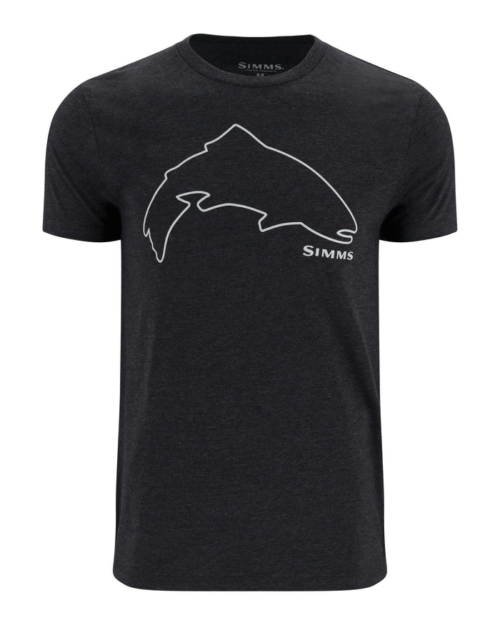 13519-1293-Trout-Outline-T-Shirt-Mannequin-F24-Front Dark Gunmetal Heather
