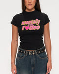 Mentally At The Rodeo Black Longline Baby Tee