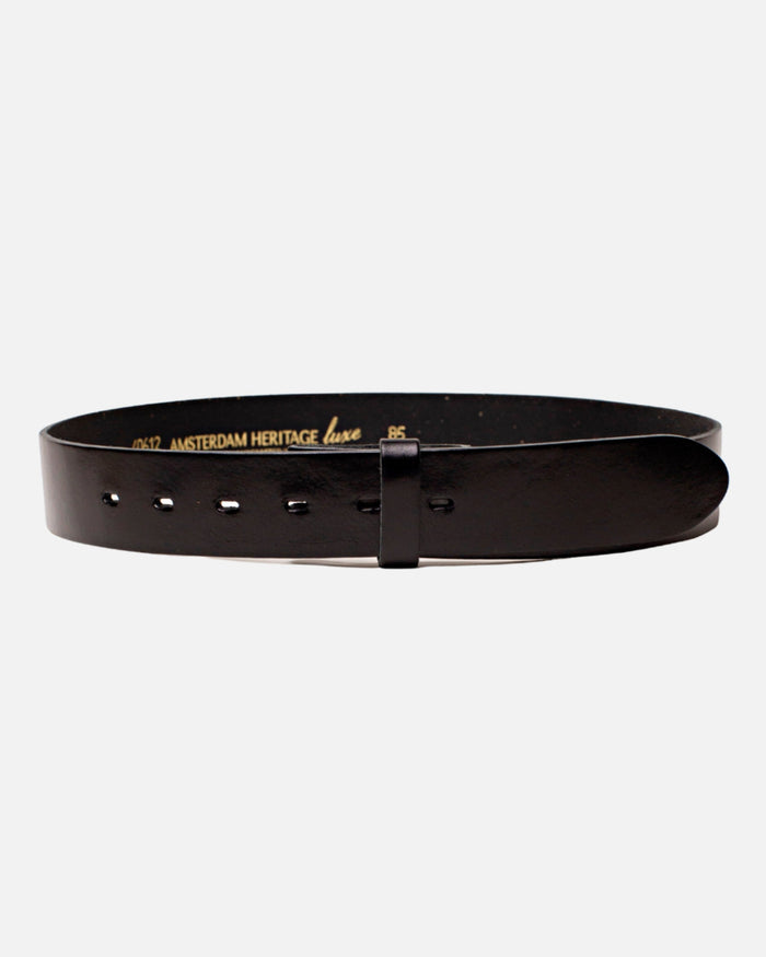 Mia | Black Smooth Leather Belt Strap