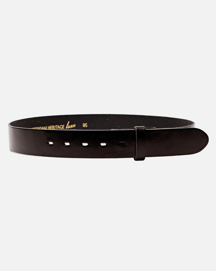 Mia | Black Smooth Leather Belt Strap