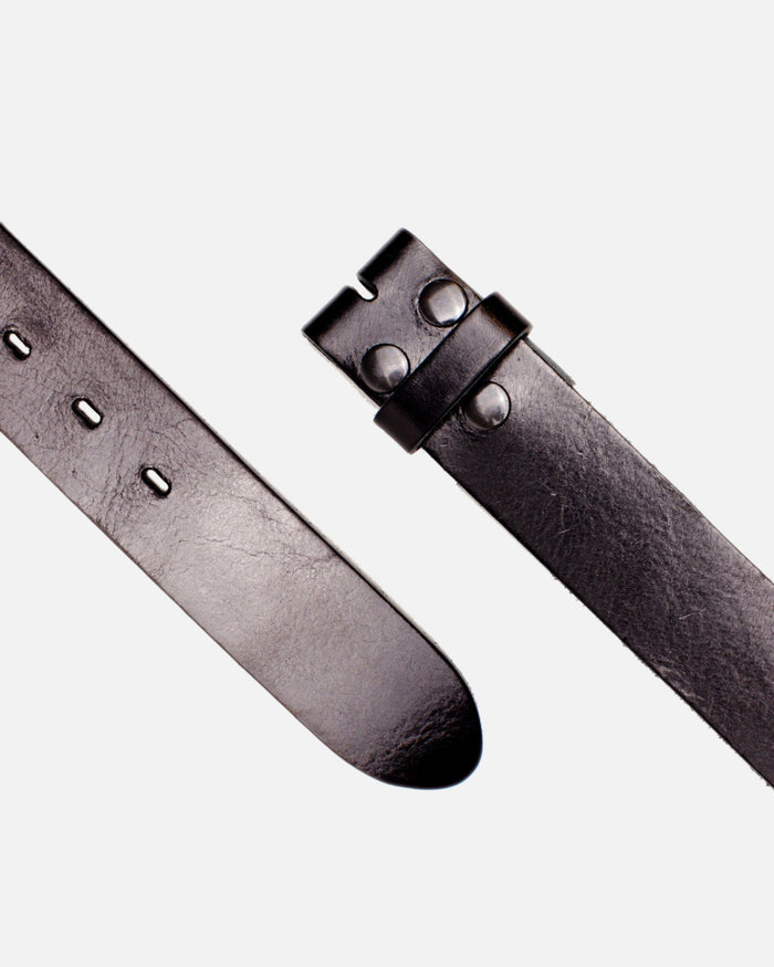 Mia | Black Smooth Leather Belt Strap