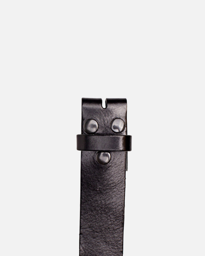 Mia | Black Smooth Leather Belt Strap