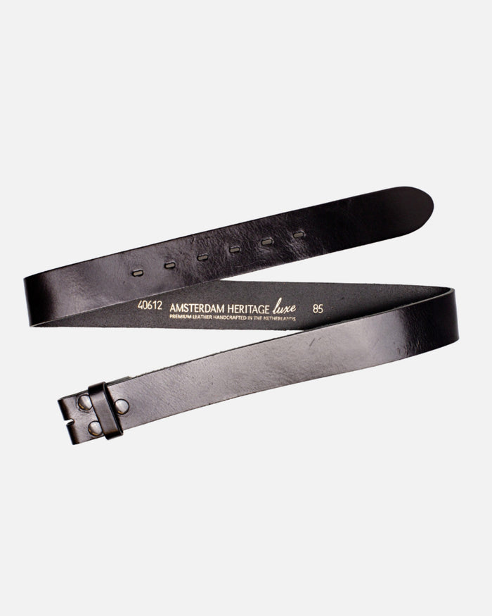 Mia | Black Smooth Leather Belt Strap