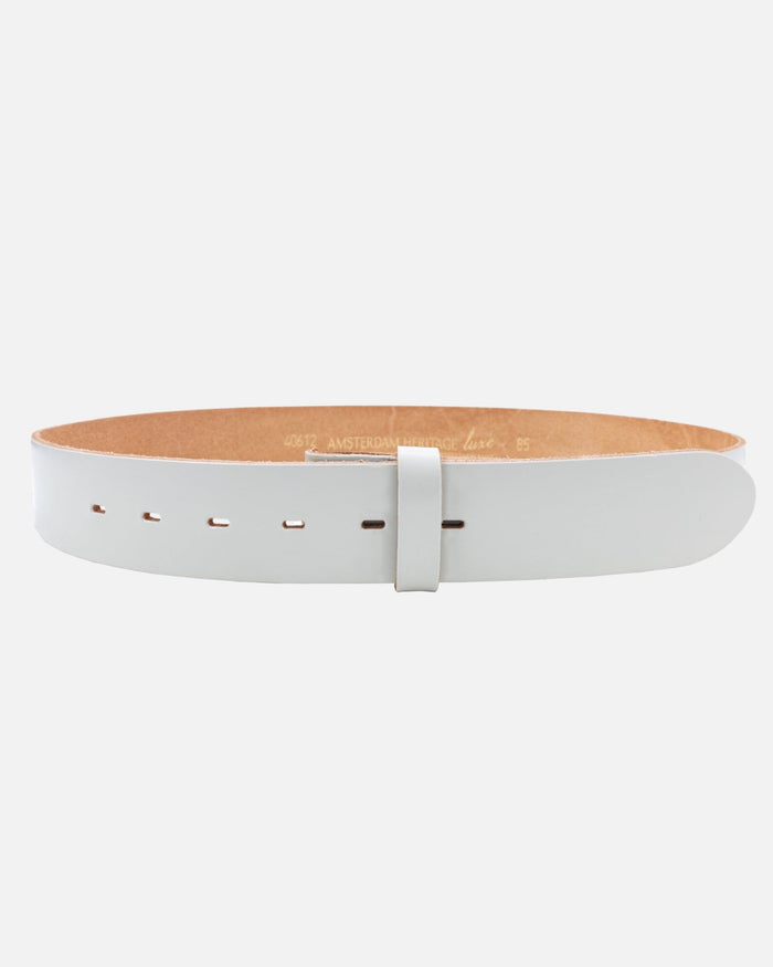 Mia | White Smooth Leather Belt Strap