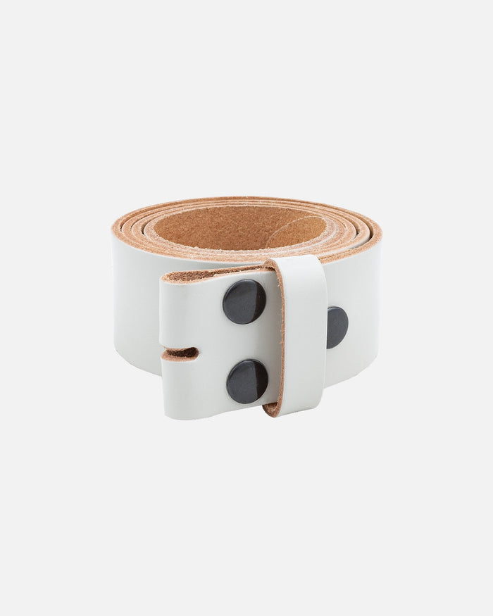 Mia | White Smooth Leather Belt Strap