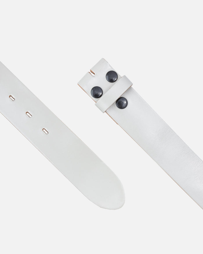 Mia | White Smooth Leather Belt Strap
