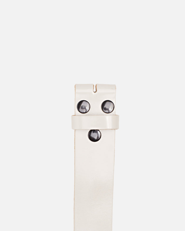 Mia | White Smooth Leather Belt Strap