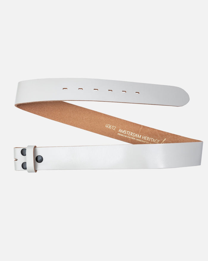 Mia | White Smooth Leather Belt Strap