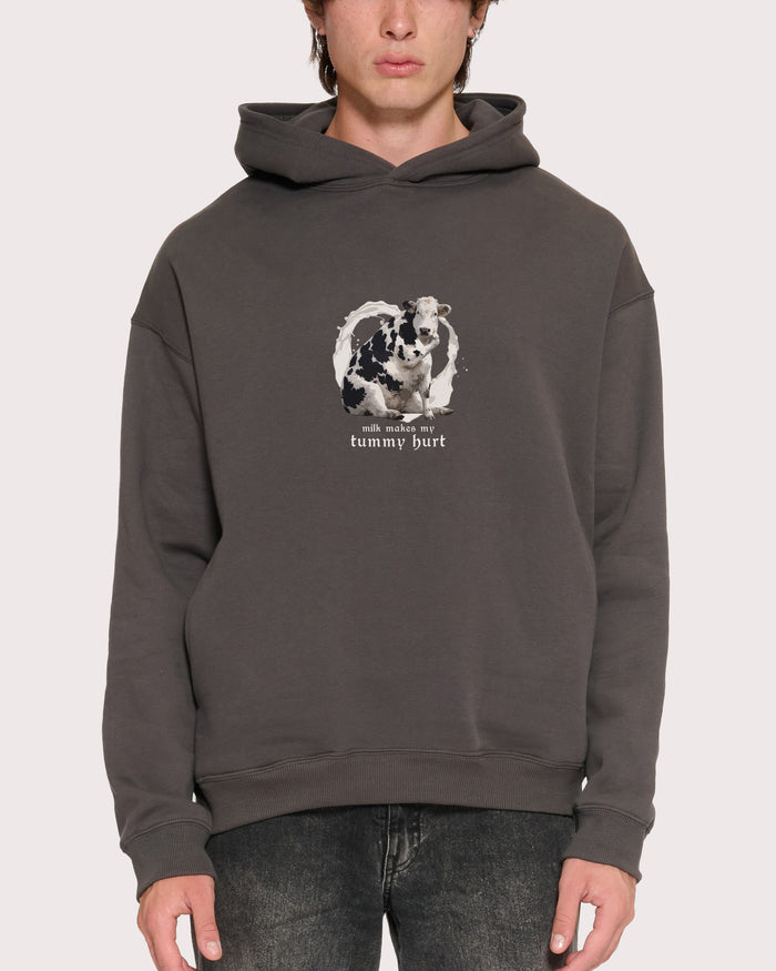Milk Makes My Tummy Hurt Charcoal Hoodie