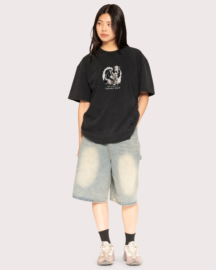 Milk Makes My Tummy Hurt Black Stone Oversized Tee