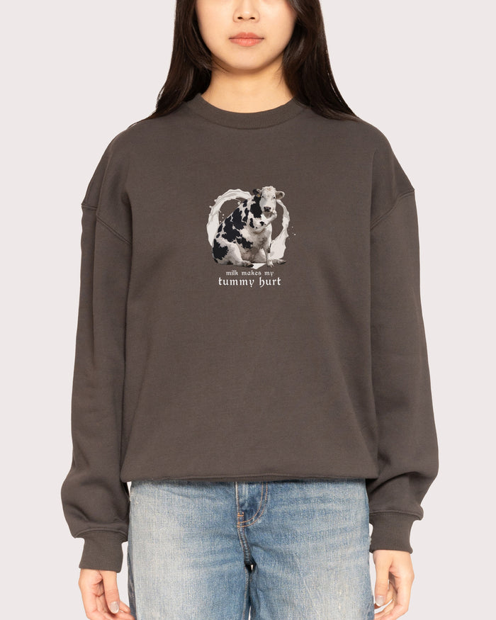 Milk Makes My Tummy Hurt Charcoal Sweatshirt