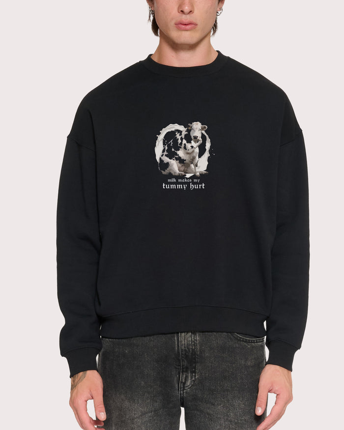 Milk Makes My Tummy Hurt Black Sweatshirt