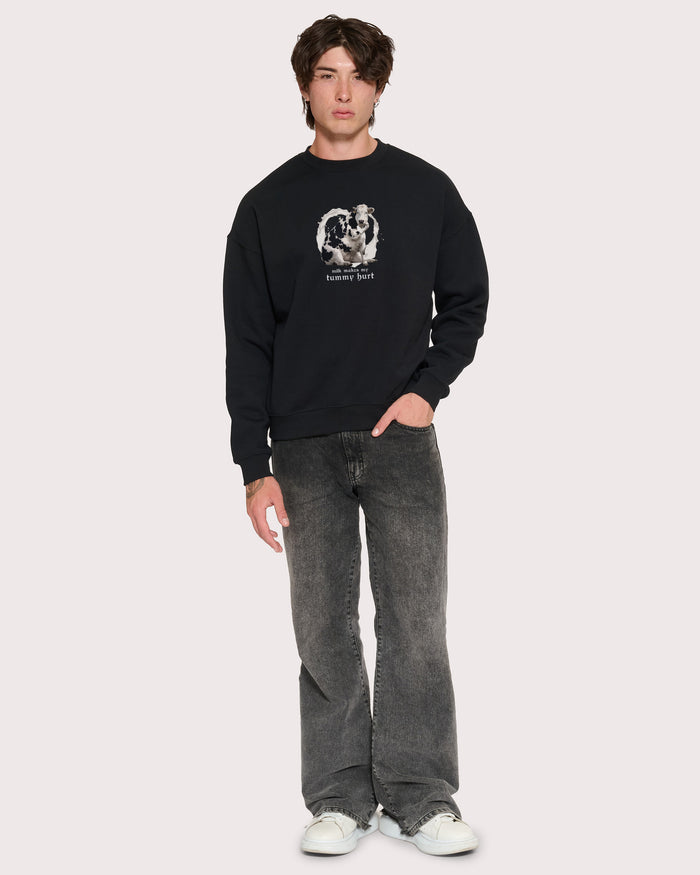 Milk Makes My Tummy Hurt Black Sweatshirt