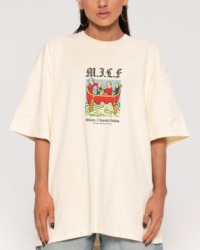 Milord, I Love Fishing Natural Oversized Tee