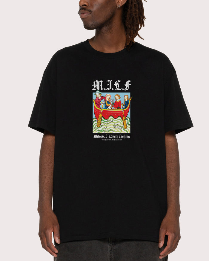 Milord, I Love Fishing Black T-Shirt