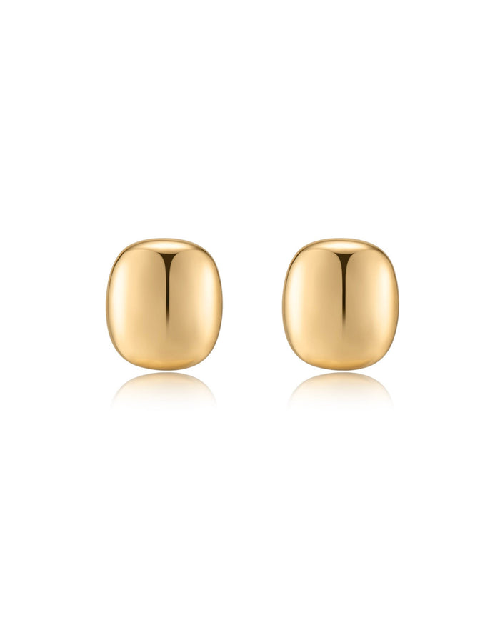 Minimal Curved Square Stud Earrings