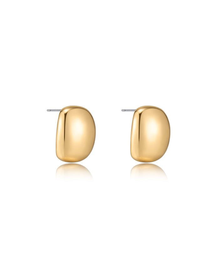 Minimal Curved Square Stud Earrings
