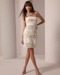 Mirror Embellished Eyelet Dress White Swan