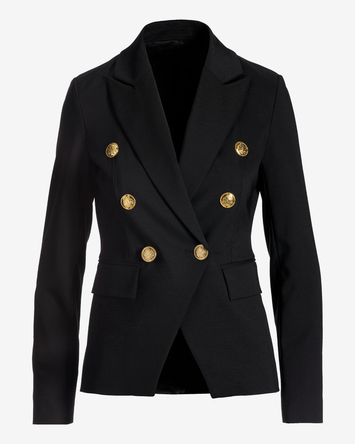 Modern Double-Breasted Blazer Black
