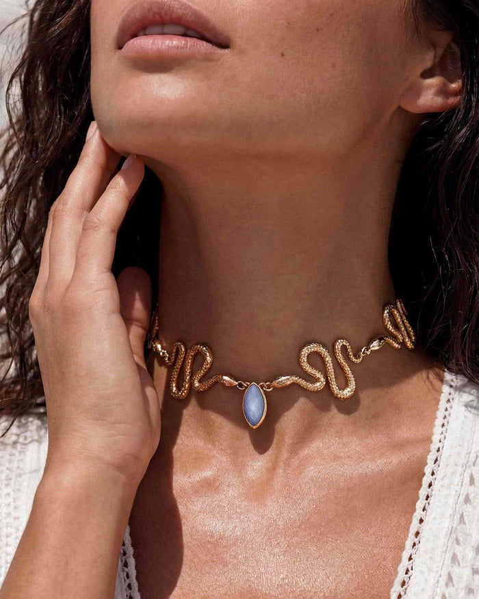 Mother of Pearl Serpentina Snake Choker