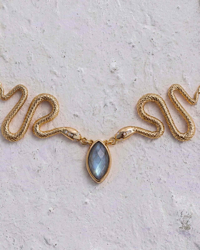 Mother of Pearl Serpentina Snake Choker